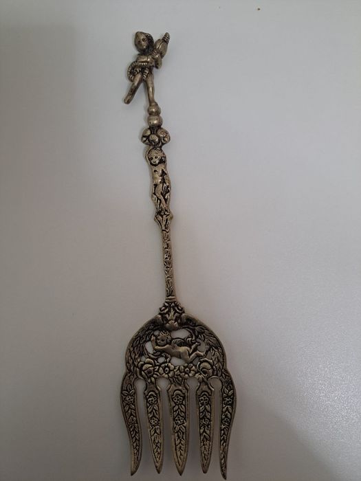 Garfo decorativo banhado a prata