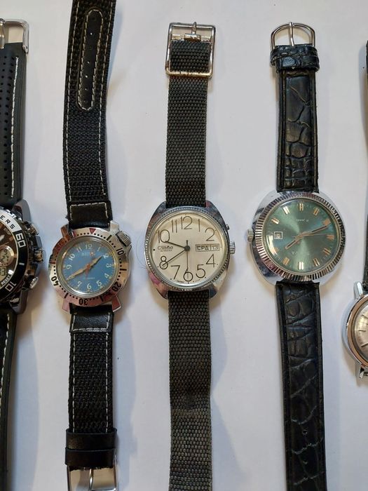 Zegarek. zegarki. Mechaniczny zegarek. Polot. Slava. Pobeda.