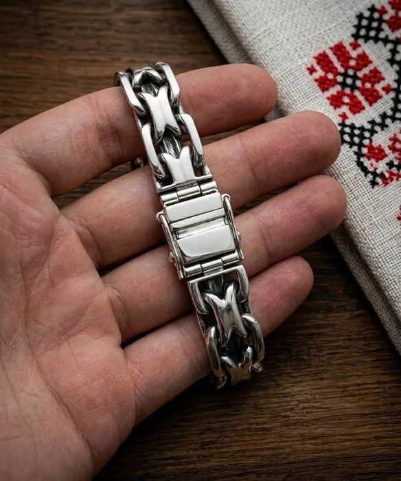 Срібний браслет 110г чоловічий, мужской серебряный браслет 925