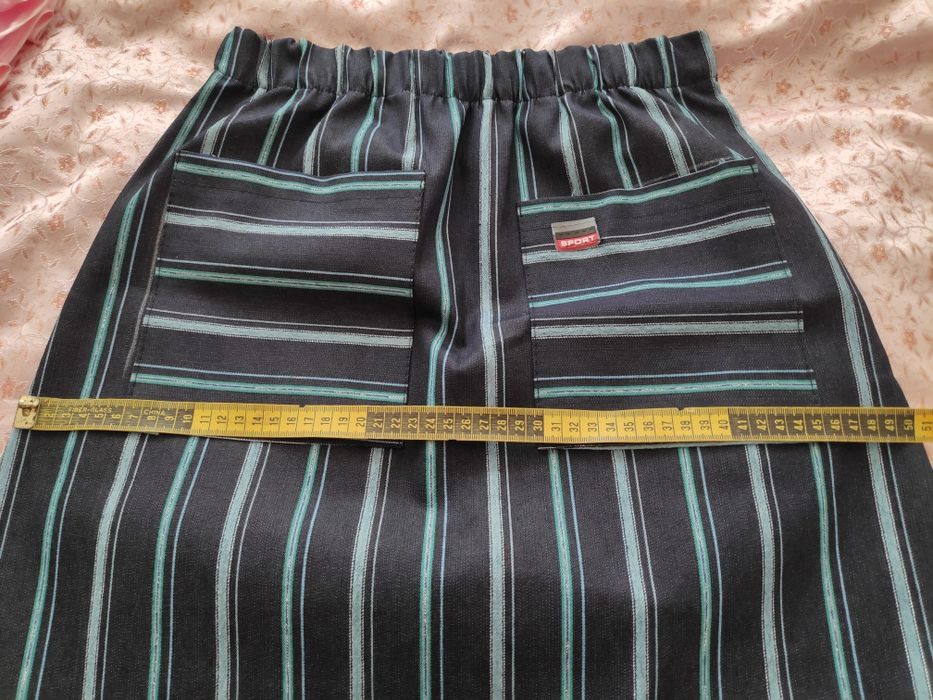 Джинсова спідниця в смужку