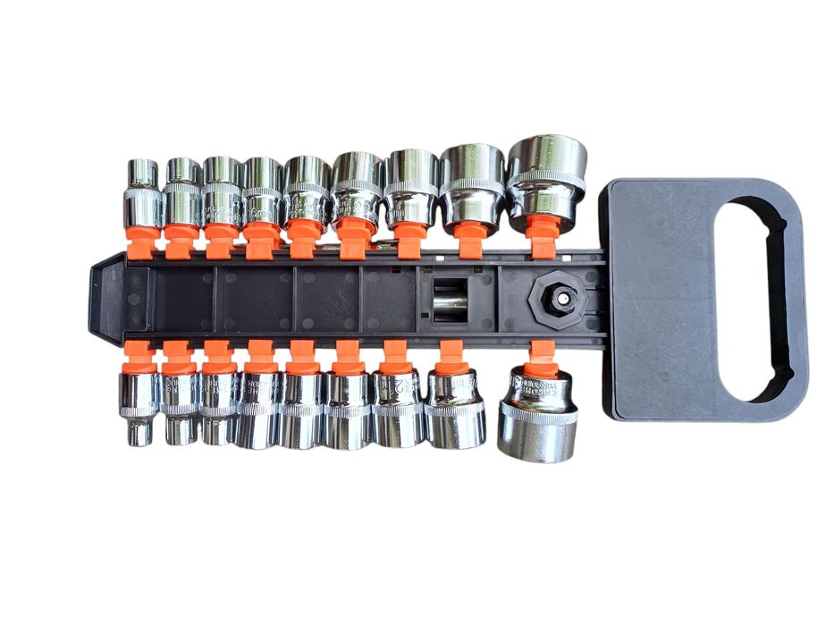 ZESTAW KLUCZY NASADOWYCH 1/2" 18szt 8-32mm  Grzechotka Nasadki Solidny