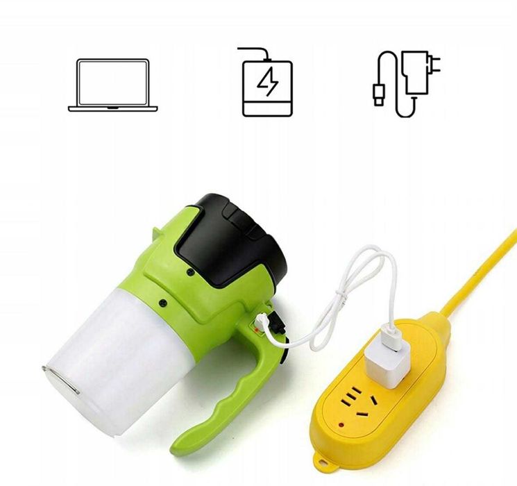 Latarka Awaryjna LED USB Akumulatorowa Mocna Do Samochodu Dom Namiotu