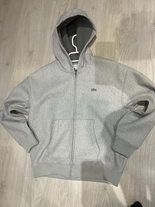 lacosta zip hoodie on fleece gray