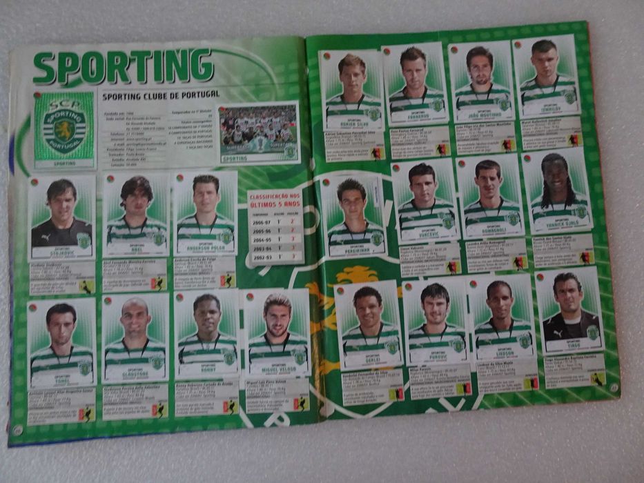 Caderneta de cromos futebol Futebol 2007/2008 Panini (faltam 7 cromos)