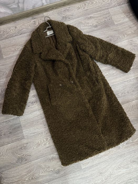 Екошуба шоколадна, зима,утеплена шубка reserved на С М, тедді, барашек