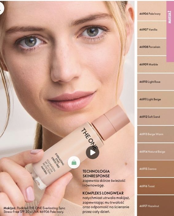 Nowy podkład The One Everlasting Sync stress free spf20 Oriflame 30ml