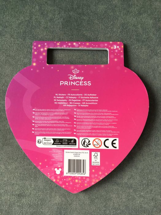 Zestaw naklejek 6 arkuszy Disney Princess Stickers