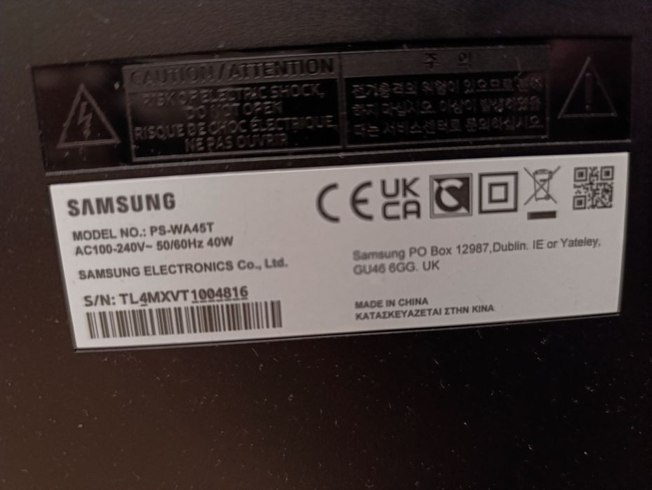 Subwoofer Samsung PS-WA45T