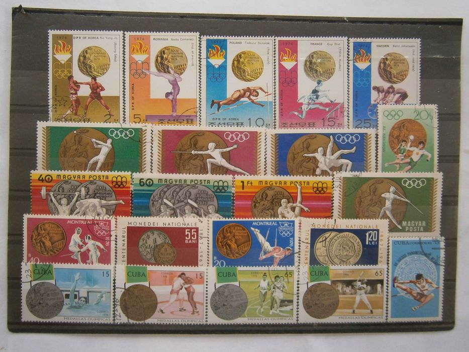 34 selos do tema Medalhas Olímpicas todos diferentes