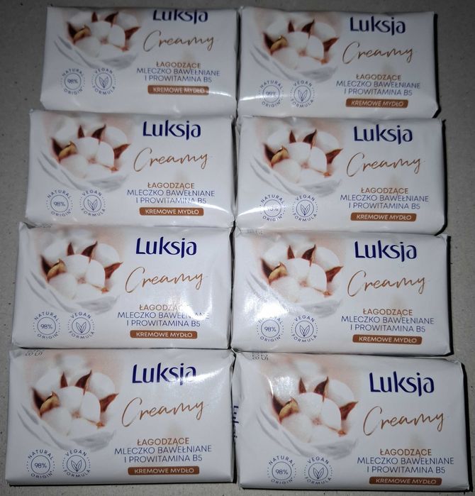 7 szt. mydło Luksja Creamy "Mleczko bawełniane i prowitamina B5"