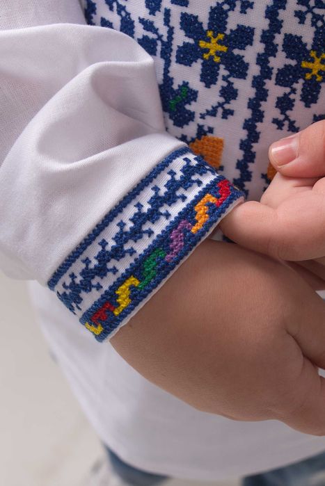 Вишиванка на хлопчика "Лісова пісня" з синім акцентом