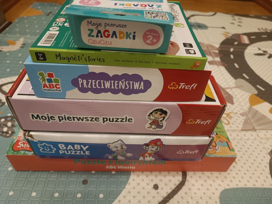 Zestaw gry 2+ puzzle układanki zagadki Trefl Czuczu Smiki Janod