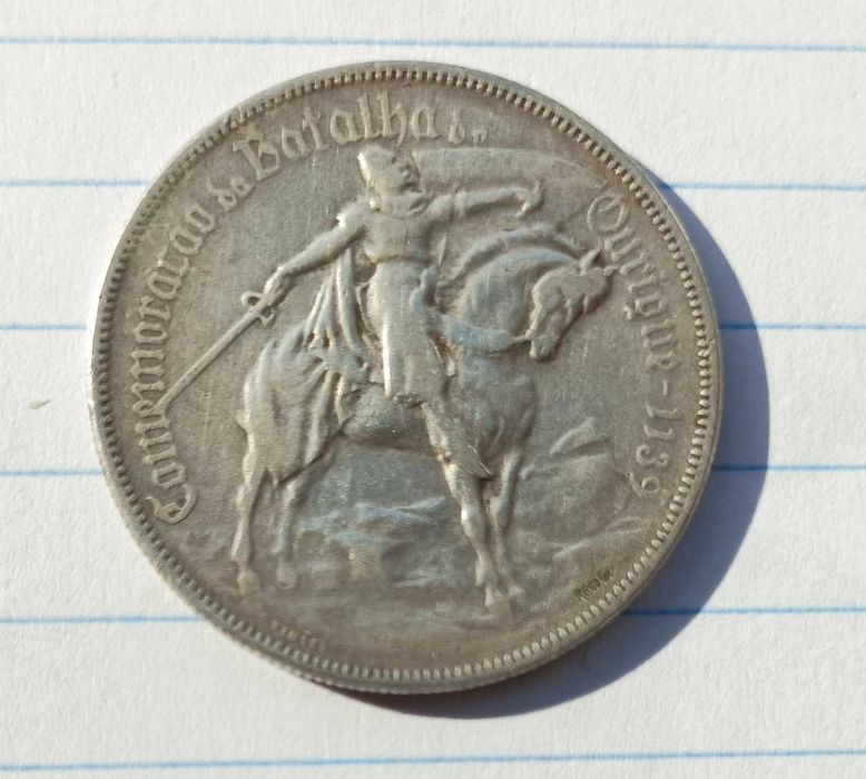 Moeda prata 10 escudos 1928 Batalha de Ourique