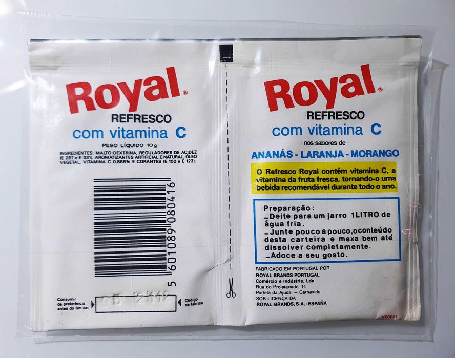 Antigo Pacotinho Sumo ~ "ROYAL LARANJA" ~ Anos 90 ~ Só Coleção ~ RARO