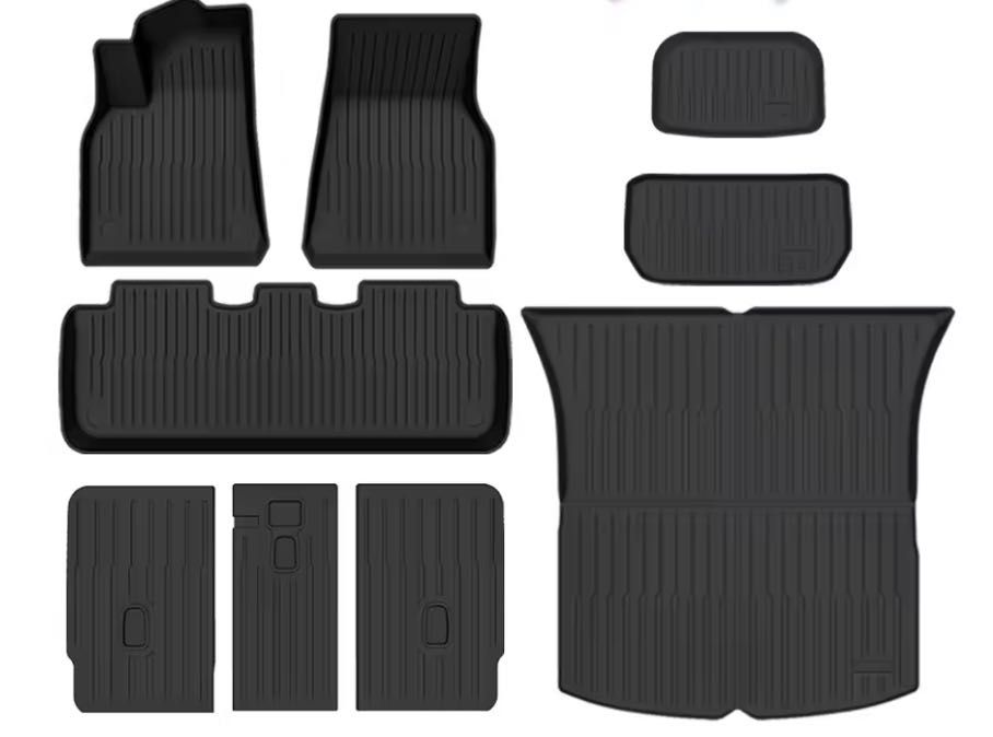 Conjunto 9 Tapetes Borracha TPE All Weather Tesla Model Y Novos