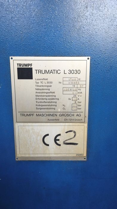 części laser trumpf l3030