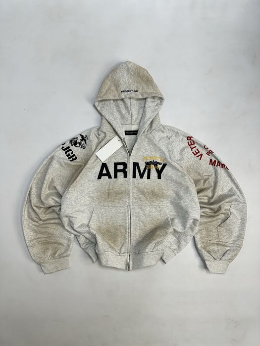 Project G/R zip opium archive distressed худі зипка черная серая худи