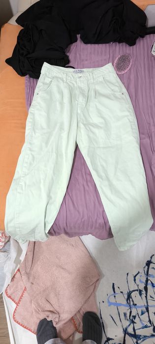 Джинси мом салатові ( м'ятні )