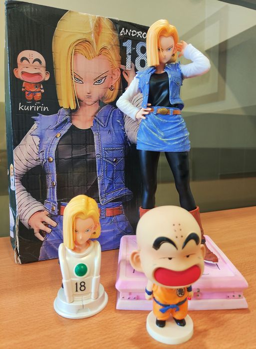 Estatueta C18 + Krilin - Dragon Ball