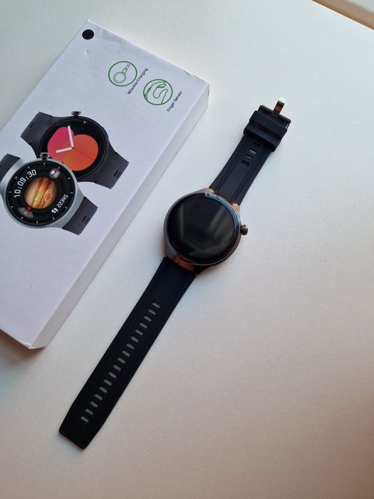 Smartwatch okrągły nowy, komplet