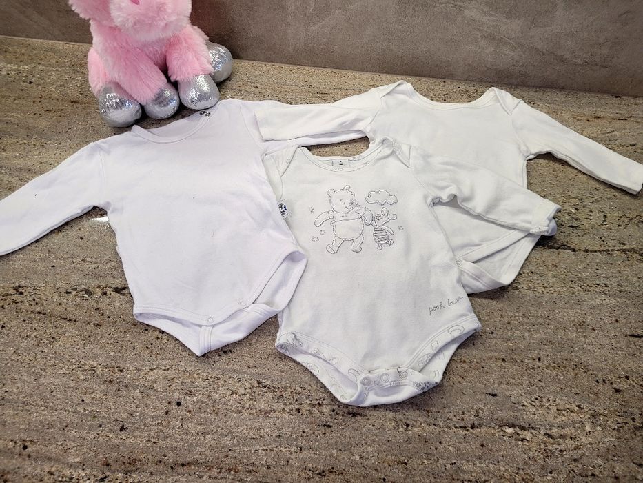 Biale body, dlugi rękaw 3 szt. rozm. 74