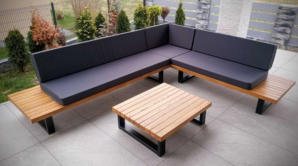 Meble Ogrodowe Tarasowe Narożnik Ogrodowy i Stolik