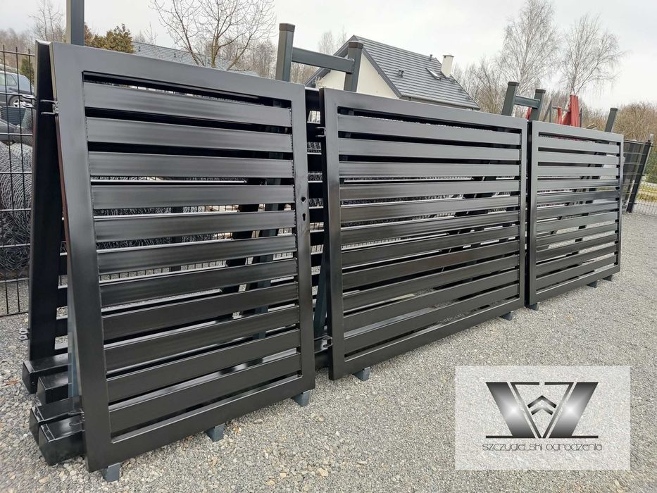 Brama palisadowa PRZESUWNA 400x140 | siatka | OGRODZENIA PANELOWE 1m2