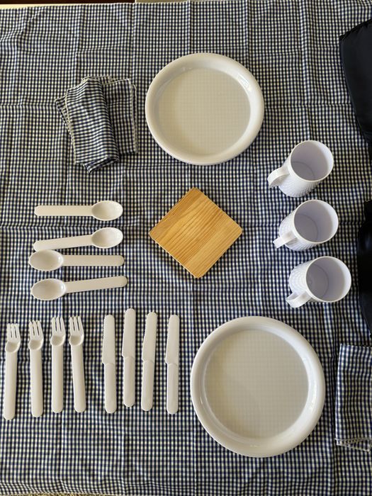 Mochila de picnic com utensilios