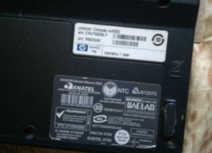 Laptop Hp compaq nx6320 Core 2 Duo/1gb ram/
