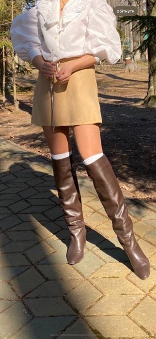 botas de couro Massimo Dutti