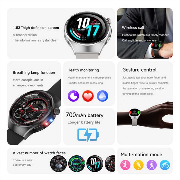 Смарт часы: DT WATCH5 PRO. NFC.GPS.Compass.1000mAh.Barometr