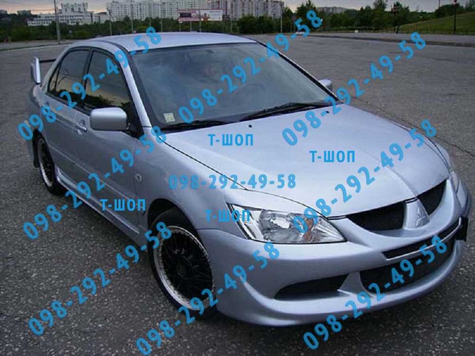 Накладки на пороги спойлер юбки реснички клыки Mitsubishi Lancer 9 10