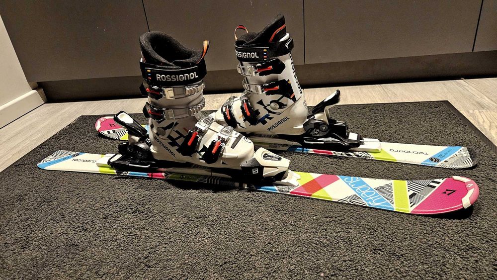 Narty TECNOPRO SWEETY 100cm Buty Rossignol HERO JR65 20,5
