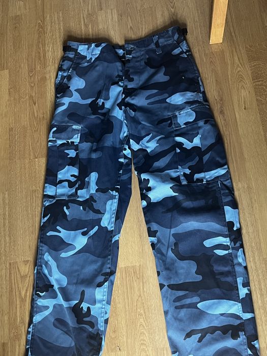 spodnie moro niebieskie