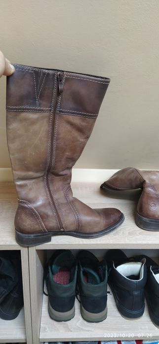 Сапожки (чоботи) жіночі шкіряні 40 розмір. MARCO TOZZI