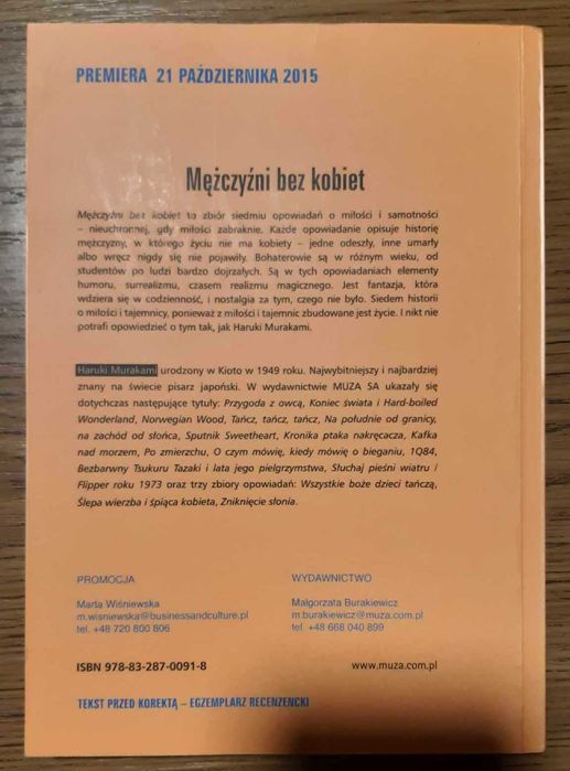 Mężczyźni bez kobiet Haruki Murakami