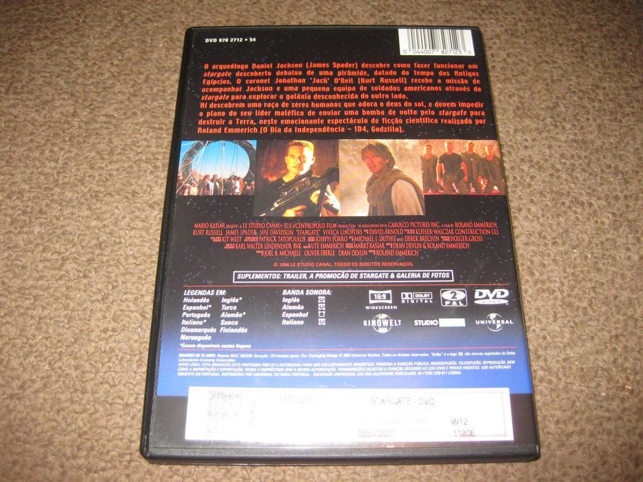 DVD "Stargate" com Kurt Russell