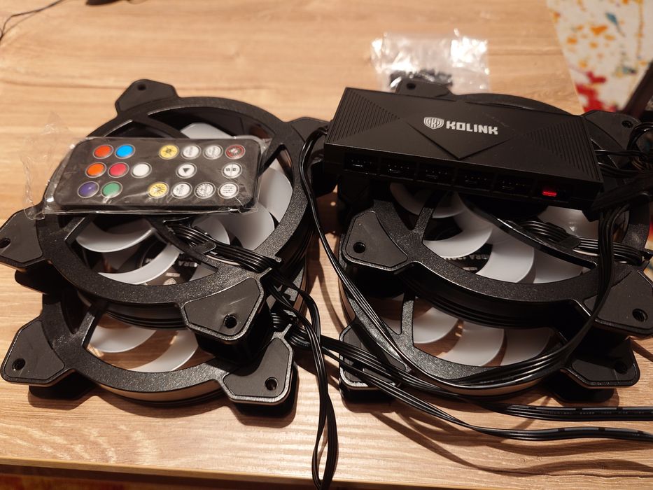 Wentylatory KOLINK Umbra zestaw 4szt 120mm Pilot sterowanie NOWE ARGB