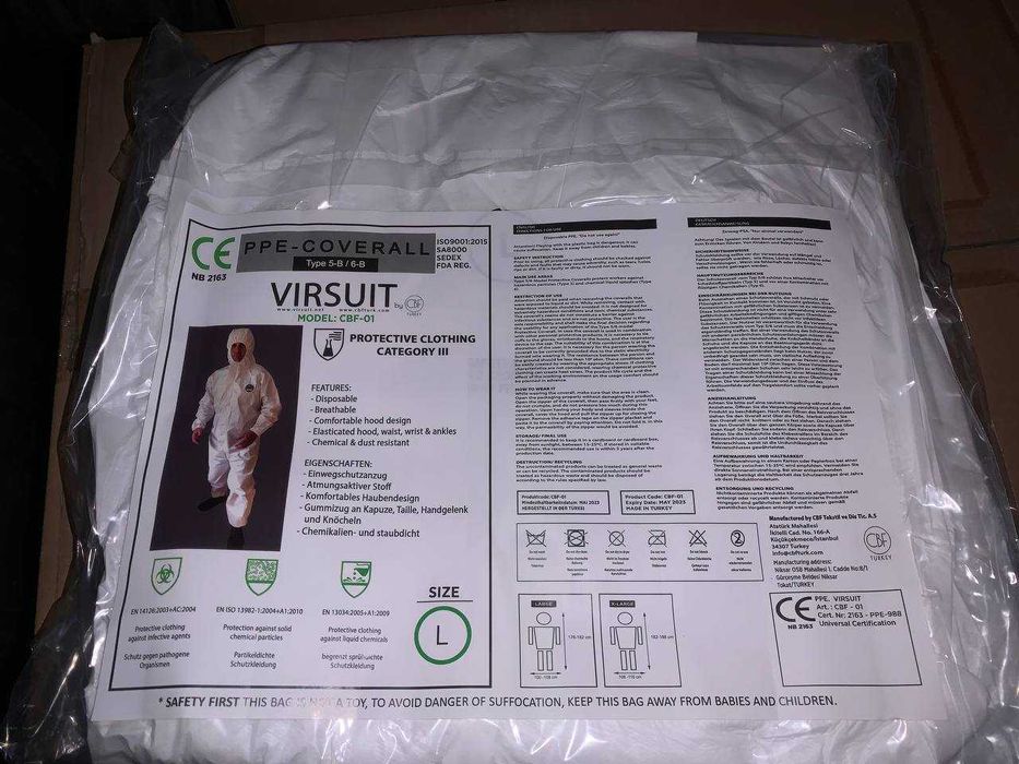 Захисний одноразовий костюм комбінезон одноразовий Захисний костюм