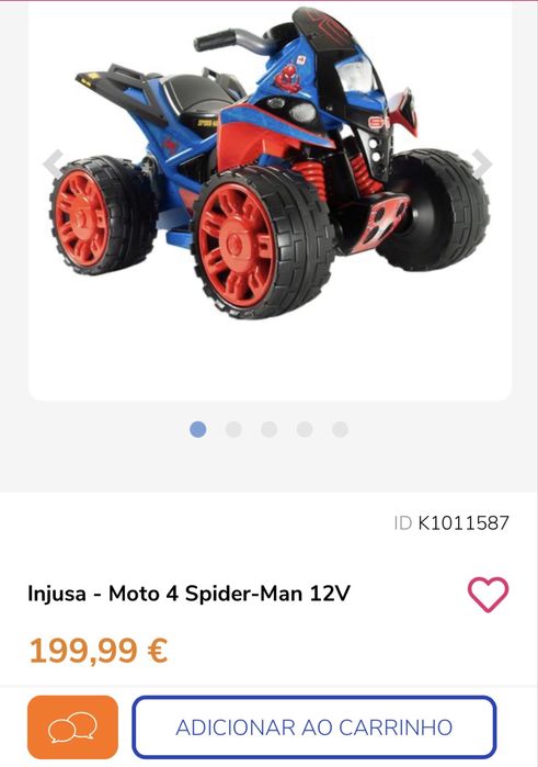 Moto 4 eletrica spiderman criança