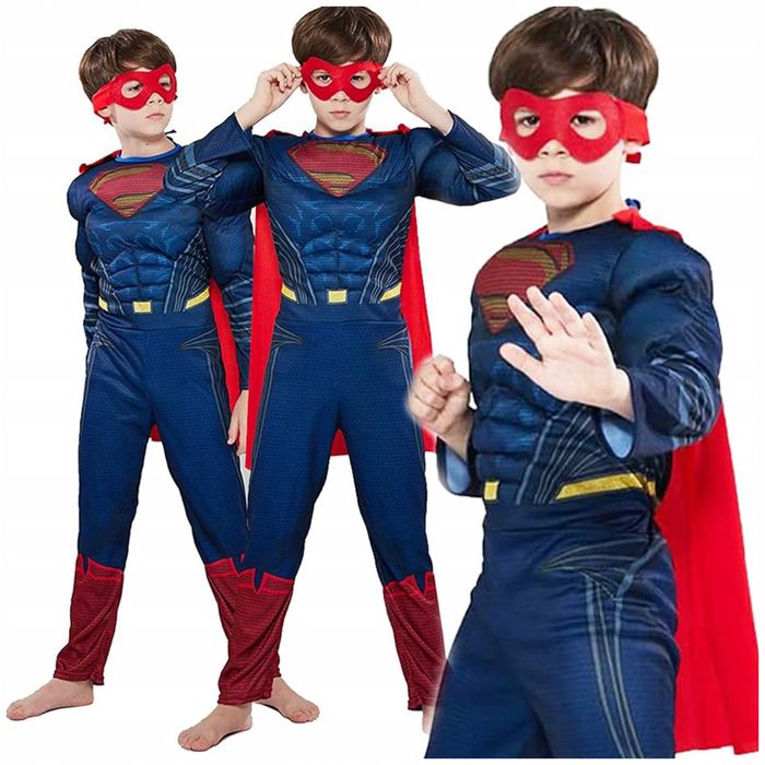 Superman strój karnawałowy przebranie na bal rozm. M 122/128