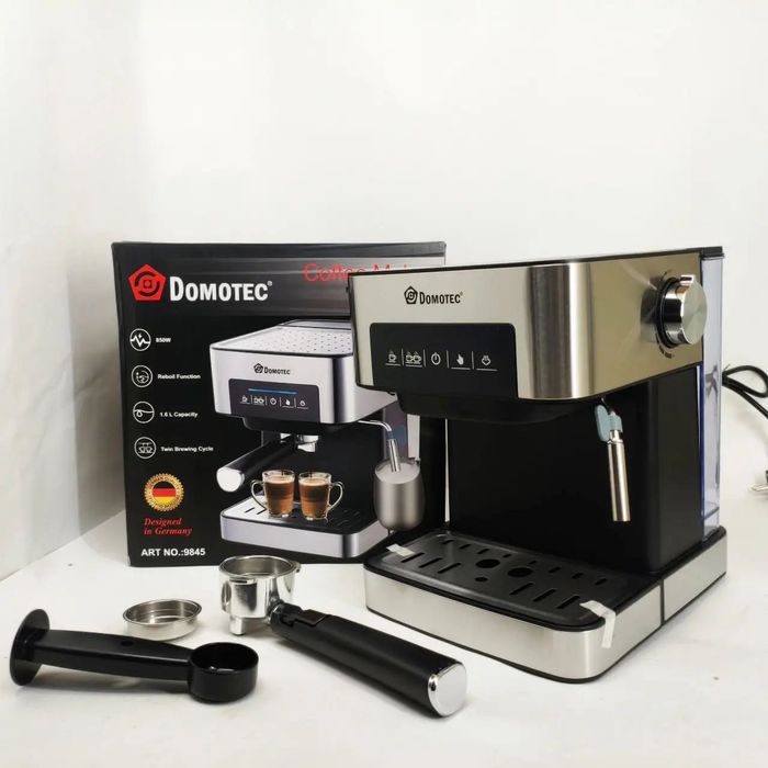 Кавоварка Domotec MS-136: 850 Вт, 15 бар, сенсорна панель, регулювання пари,підігрівання чашок кавомашина