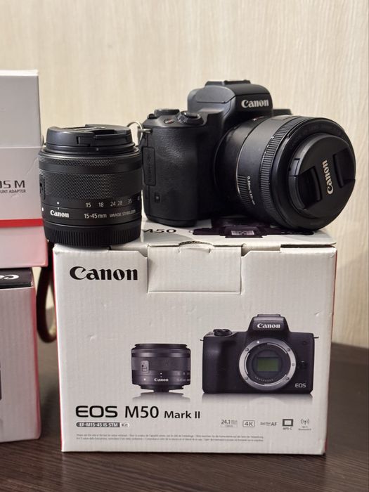 Canon M 50 mark ii + Canon 15-45mm + Canon 50mm + Адаптер