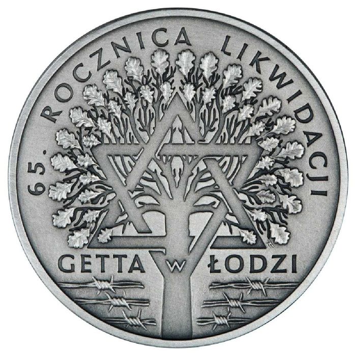 moneta 20 zł Likwidacja getta w Łodzi - 65. rocznica z 2009 r.