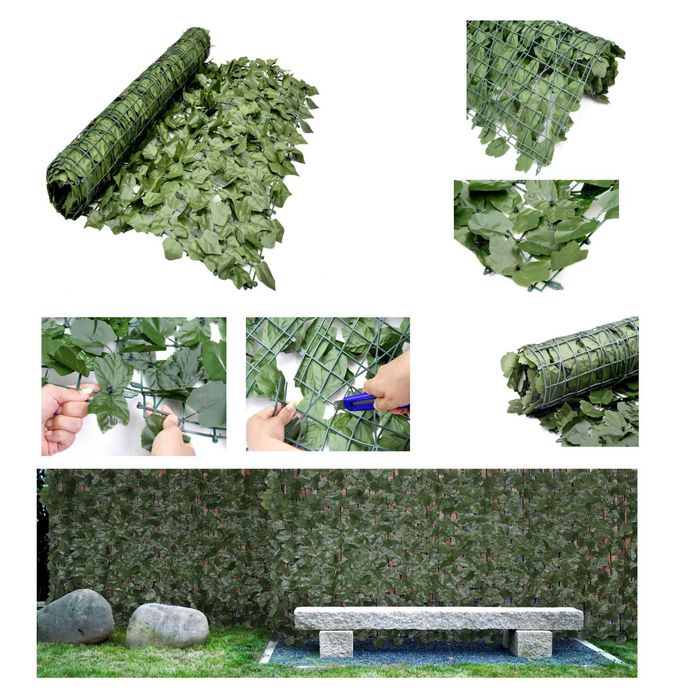 Osłona balkonowa nieblaknąca sztuczne liście w rolce na taras i płot