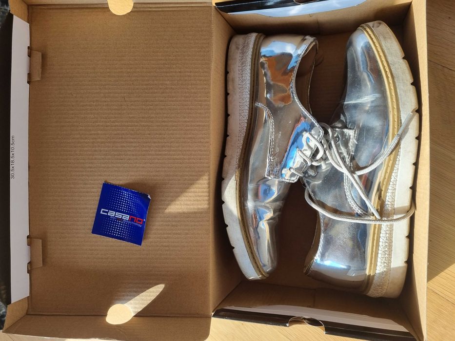 buty damskie srebrne 38