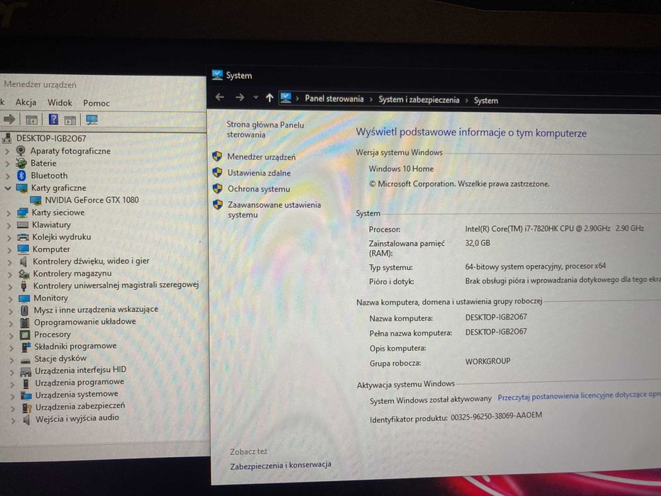 Laptop Acer Predator 17x GX-792 i7-7820HK 32GB Ram Ssd 1Tb Win10 GTX1080 + dodatki