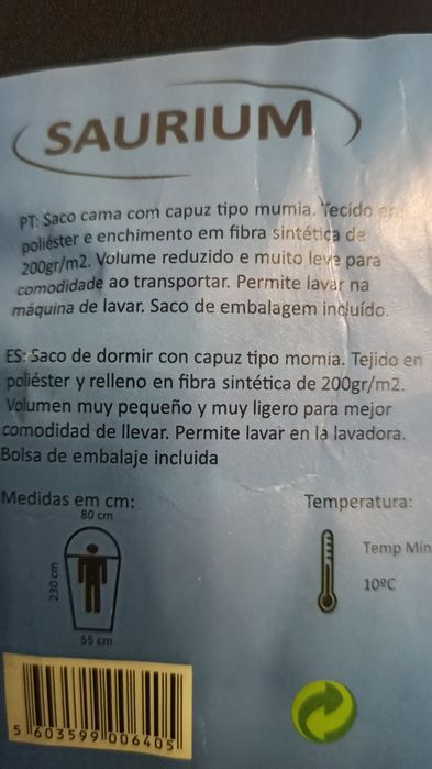 Sacos cama novos - nunca foram usados