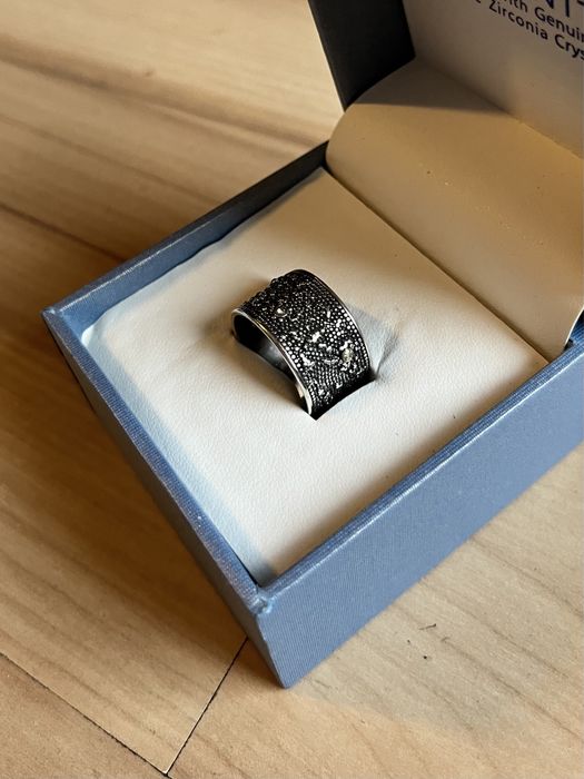 srebrna szeroka obrączka 925