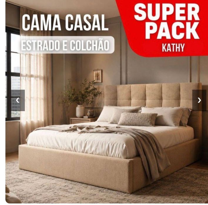 Cama casal + colchão 160x200